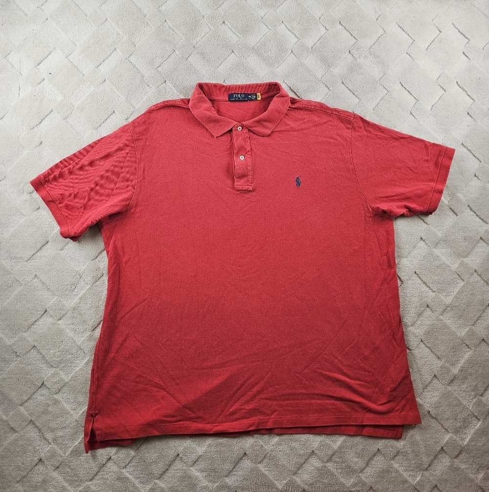 Polo Ralph Lauren Polo Shirt Mens 3XB Solid Red Formal Preppy